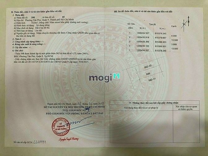 Hình ảnh Bán đất hẻm 4 đường Cầu Xây Phường Tân Phú Quận 9