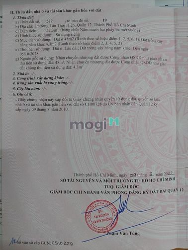 Hình ảnh Bán đất hẻm 256 (hẻm số cũ 358) đường Dương Thị Mười, P. Tân Thới Hiệp