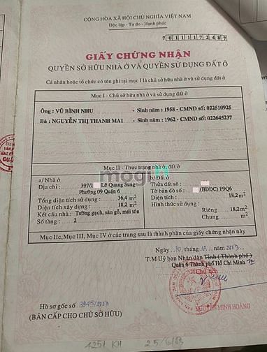 Hình ảnh Nhà hẻm 5.5 x 3.5m 1 Lầu Lê Quang Sung Q6