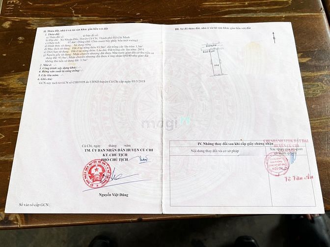 Hình ảnh Đất 1/ đường Nhuận Đức- 97m2 - 5x19.5 - 94,2 thổ cư - xã Nhuận Đức