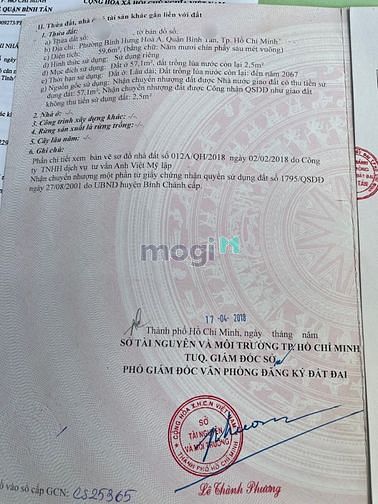 Hình ảnh CHÍNH CHỦ BÁN ĐẤT 2MT, Đường số 20, Bình Hưng Hòa A, 60 M2, giá 4ty tl