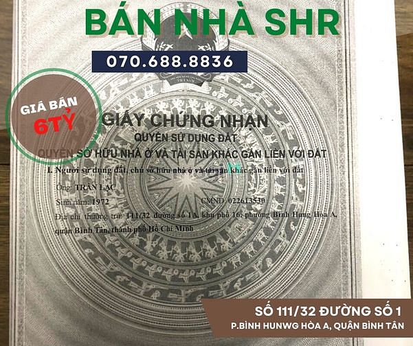 Hình ảnh Bán nhà (4m x 17m) Gác Lửng, SHR, đường số 1, cách chợ Bình Long 300m