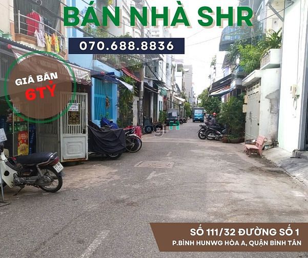 Hình ảnh Bán nhà (4m x 17m) Gác Lửng, SHR, đường số 1, cách chợ Bình Long 300m