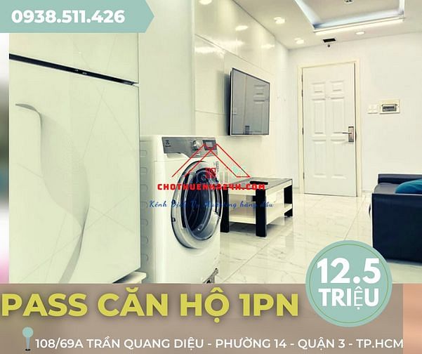 Hình ảnh Pass Mb6623 nạp rút nhanh chóng 1PN riêng biệt 55m2, Full NT 108/69A Trần Quang Diệu, Q.3