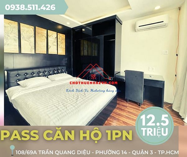Hình ảnh Pass Mb6623 nạp rút nhanh chóng 1PN riêng biệt 55m2, Full NT 108/69A Trần Quang Diệu, Q.3