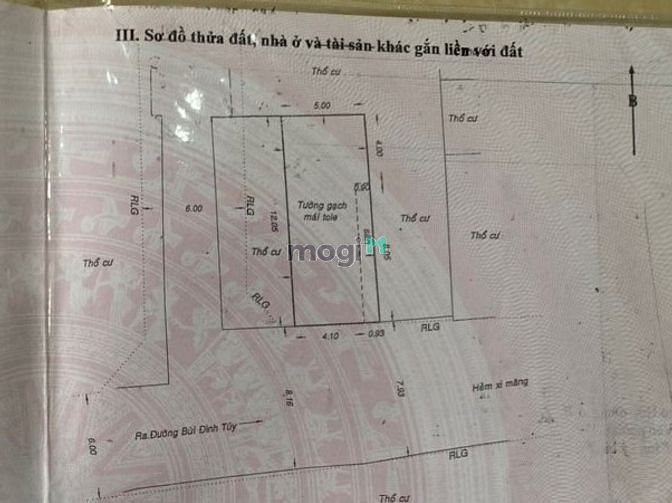 Hình ảnh Bán lô đất vuông A4, hẻm 8m thông, P12 Bình Thạnh, 5x12,CN60m2, 8.5 tỷ