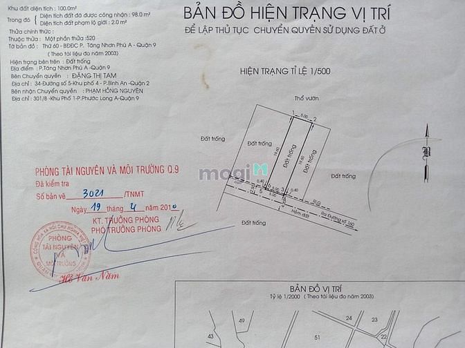 Hình ảnh Giảm 500tr , Bán đất đường 160, P Tăng nhơn phú A , Quận 9, HXH, 98m2