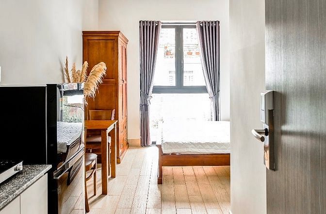 Hình ảnh Studio siêu cấp full nội thất, cửa sổ lớn ngay Lê Văn Lương