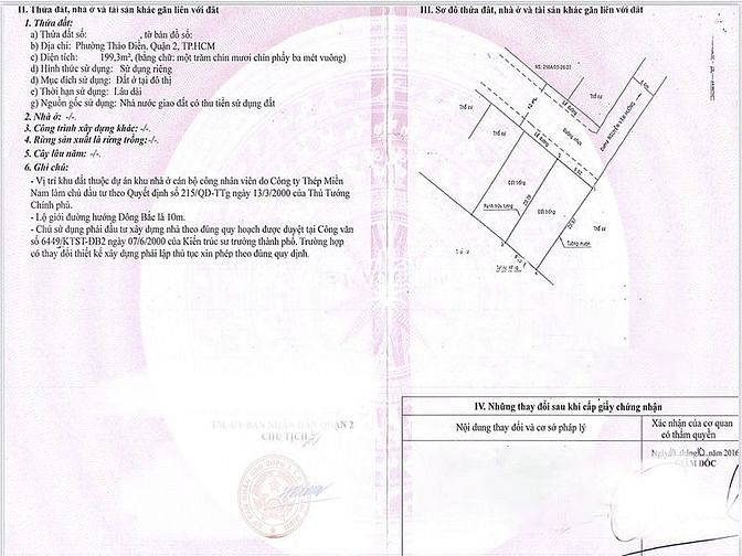Hình ảnh Bán đất biệt thự đường Nguyễn Văn Hưởng, Thảo Điền, 10x20m đất, sổ hồn