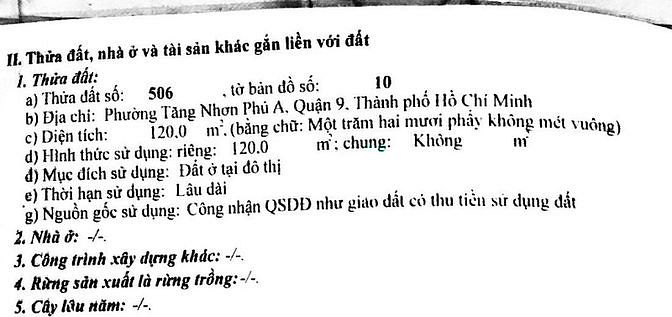 Hình ảnh Bán đất MT đường D2 Man Thiện , P. Tăng nhơn phú A , Quận 9 . DT:120m2