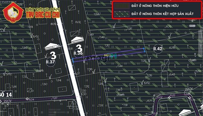 Hình ảnh Bán đất đường Lê Thị Kịa - 576m2 - 5x111 - 200m2 thổ cư - xã Thái Mỹ