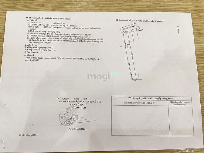 Hình ảnh Bán đất đường Trương Thị Kiện - 1020m2 - 10x103 - 84m2 thổ cư - Củ Chi
