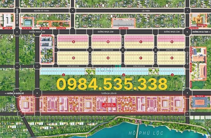 Hình ảnh KDC Phú Lộc Đăk Lak 3 lô G5,6,7 chỉ 900tr/132m2