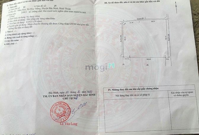 Hình ảnh Siêu Phẩm Hoà Thắng - Bắc Bình - Bình Thuận Giá Re .DIỆN TÍCH LỚN