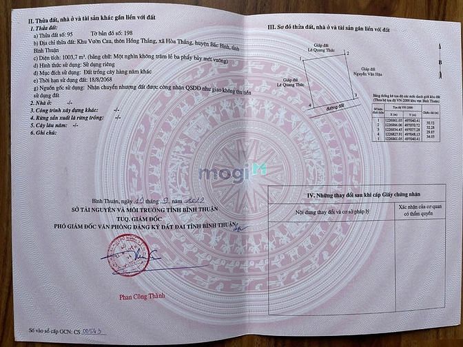 Hình ảnh Cần tiền bán đất vườn 1000m2, sổ đỏ, Hoà Thắng, Bắc Bình, Bình Thuận,