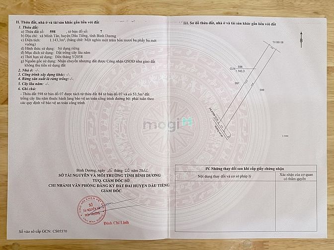 Hình ảnh Đất Dầu Tiếng gần trung tâm xã Minh Tân 1000m2 665tr SHR hỗ trợ vay
