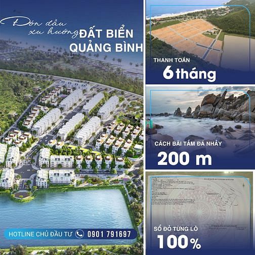 Hình ảnh Chỉ 800 triệu (50%) mua đất biển Đá Nhảy cạnh quốc lộ 1A, đã có sổ đỏ