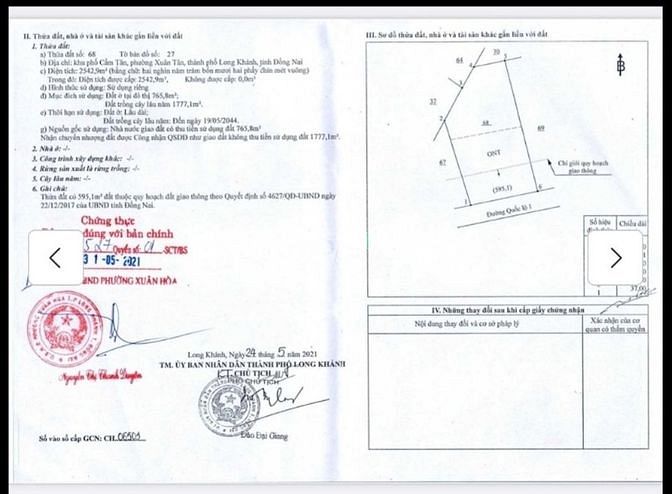 Hình ảnh Bán đất mặt tiền QL1A xã xuân tân long khánh Đồng nai