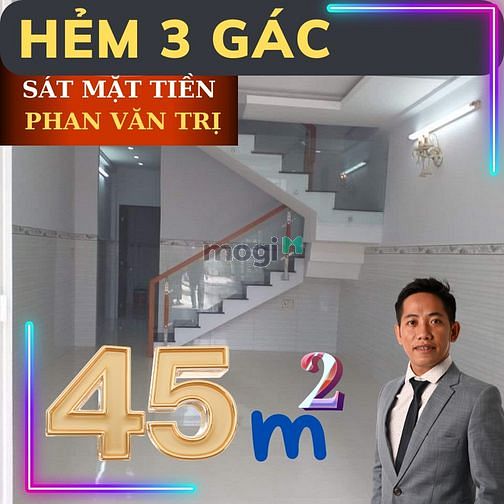 Hình ảnh Phan Văn Trị 45m2 cách mặt tiền 15m, hẻm 3 gác đua