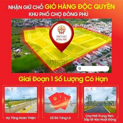 Hình ảnh lô GÓc ngã 4 ngay chợ Đông Phú 850tr 190m2