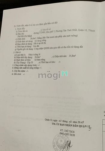 Hình ảnh Bán nhà đường tân thới nhất 5, q12, sổ riêng
