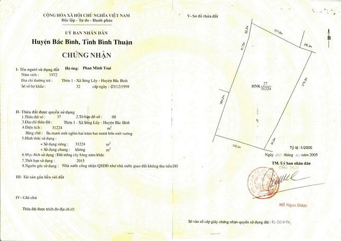 Hình ảnh Siêu hấp dẫn 1 lô duy nhất giá chỉ từ 80k/m2 Bắc Bình, Bình Thuận