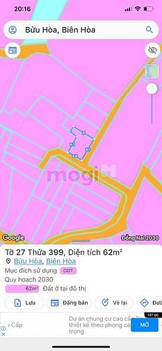 Hình ảnh -Duy Nhất 1lô đất 2Mặt Tiền đường 5m  P.Bửu Hoà, Tp Biên Hoà.1tỷ630Tr.
