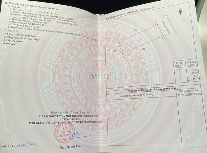 Hình ảnh Duy Nhất 1Lô Đất DT Lớn 83m2 Tp Biên Hoà.Chỉ: 2tỷ 300triệu.
