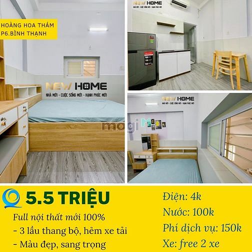 Hình ảnh Nội thất mới 100%, phòng sang đẹp Hoàng Hoa Thám,P6, Bình Thạnh