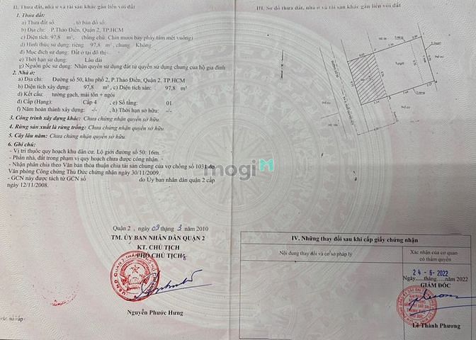 Hình ảnh Bán lô đất mặt tiền đường 50, Thảo Điền, Q2, 97.8m2 đất, sổ hồng