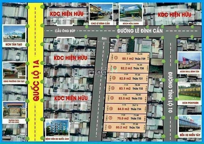 Hình ảnh Bán đất Lê Đình Cẩn,80m2,gần Aeon Bình Tân, giá rẻ