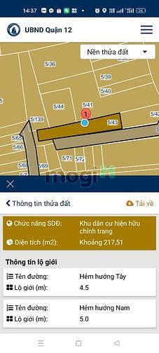 Hình ảnh Đất 200m thổ cư Lâm Thị Hố Tân Chánh Hiệp Quận 12 Giá 5 tỷ 500