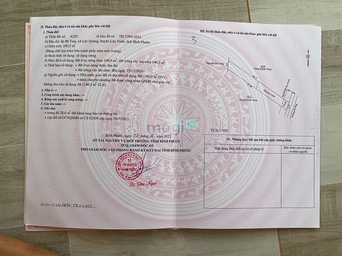 Hình ảnh Bán Đất Lộc Ninh 20m mặt tiền Đường bê tông liên xã