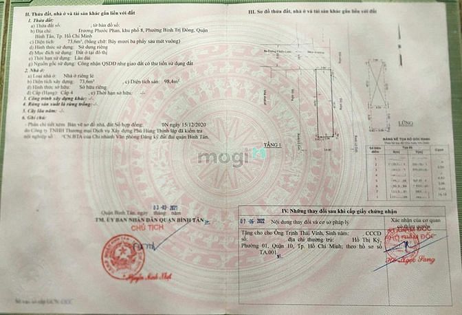 Hình ảnh Bán đất hẻm xe tăng Trương Phước Phan Binh Tân 4x18
