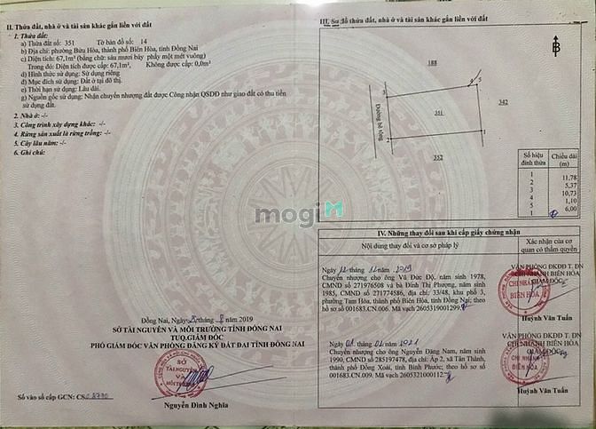 Hình ảnh Bán Gấp Lô Đất Nở hậu 67m2 Tp Biên Hoà. Chỉ: 1Tỷ950Triệu.