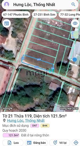 Hình ảnh Bán đất 2 mặt tiền xã Hưng lộc Thống nhất Đồng Nai