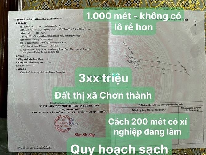 Hình ảnh Giá rẻ - bán đất thị xã Chơn Thành tỉnh Bình Phước - chỉ từ 3xx triệu