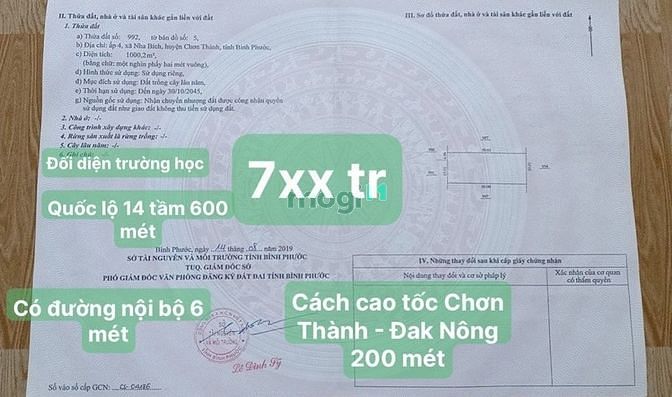 Hình ảnh Giá rẻ - bán đất thị xã Chơn Thành tỉnh Bình Phước - chỉ từ 3xx triệu