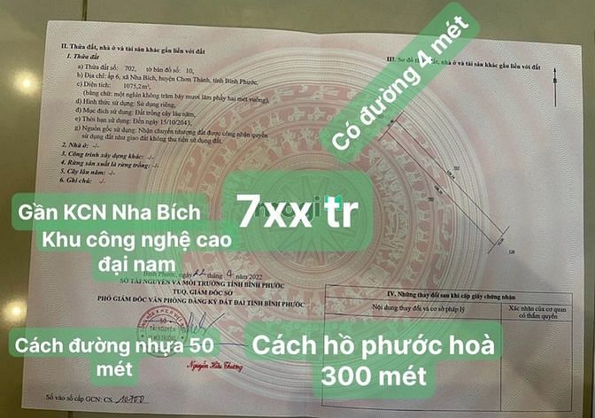 Hình ảnh Giá rẻ - bán đất thị xã Chơn Thành tỉnh Bình Phước - chỉ từ 3xx triệu