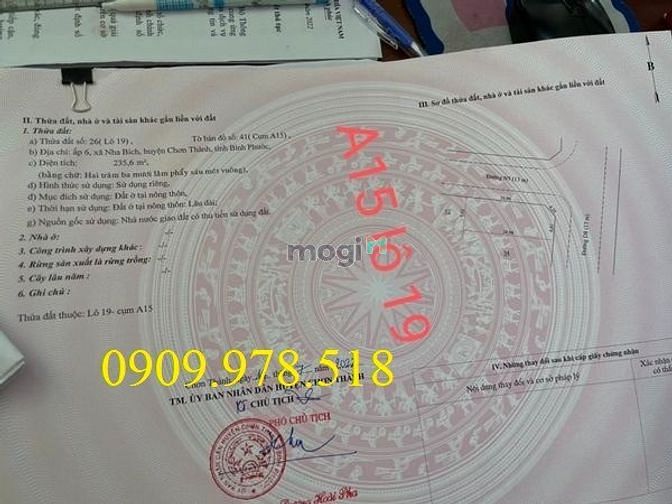 Hình ảnh Đất rẻ tái định cư becamex,ấp 6 Nha Bích, Chơn Thành , bình phước.