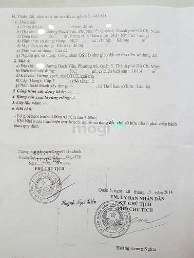 Hình ảnh Bán gấp nhà Quận 5, 3 tầng, 3PN, 2 mặt hẻm