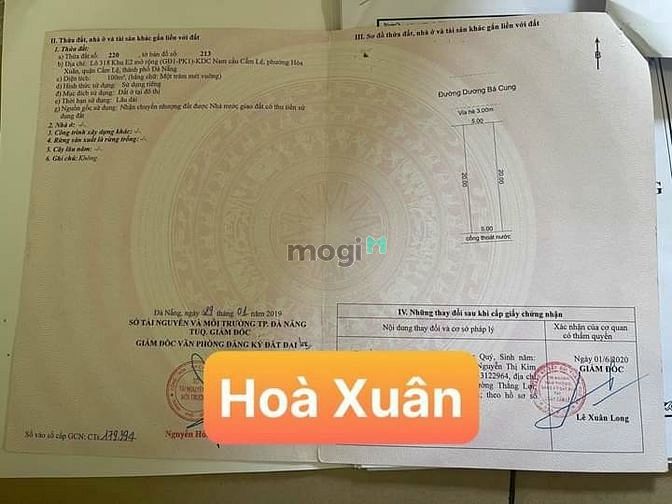 Hình ảnh Chào bán lô đất Dương Bá Cung kế ngã tư Văn Tiến Dũng Hoà Xuân