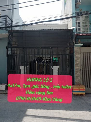 Hình ảnh nhà hẻm 8m, đường hương lộ 2 giá 8tr/tháng