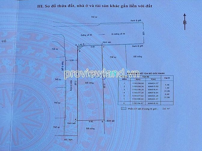 Hình ảnh Bán lô đất góc 2 mặt tiền đường 46, Thảo Điền, 6x21m đất, sổ hồng