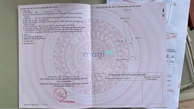 Hình ảnh Chủ Cần bán lô đất đường thuân giao 30 gần KCN VSIP1 TP Thuận An ,BD