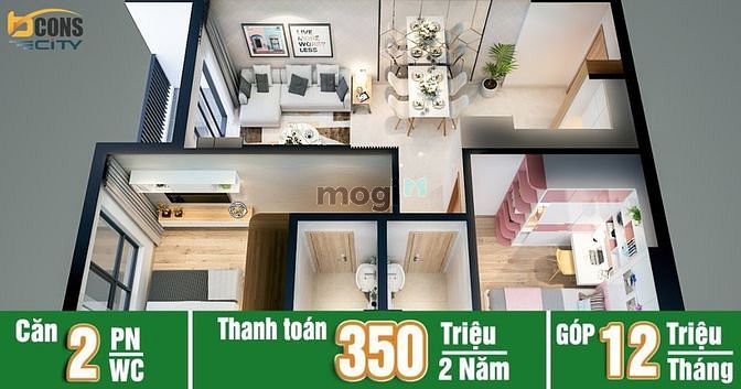 Hình ảnh Bán nhanh căn 2pn 2wc tầng cao view thoáng