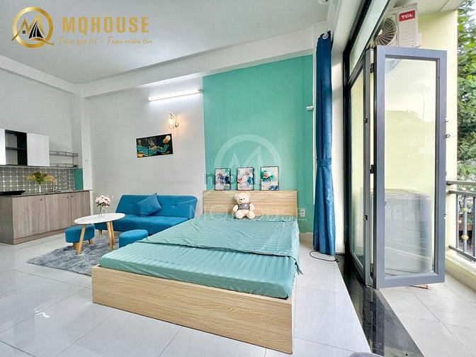 Hình ảnh Studio balcon Full nội thất máy giặt riêng ở khu K300 Tân Bình.