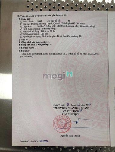 Hình ảnh Đất MT đường 30m - Đảo Kim Cương Q9