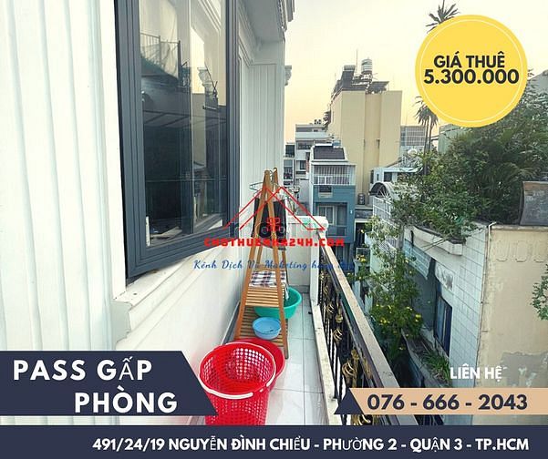 Hình ảnh Pass phòng Q3 Nguyễn Đình Chiểu đối diện chợ Bàn Cờ