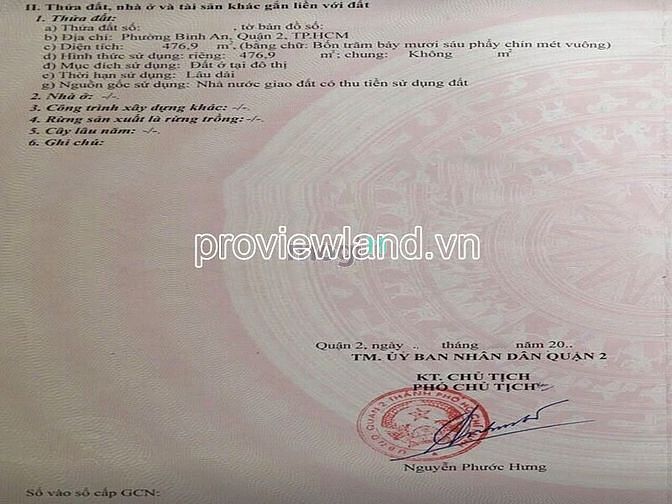 Hình ảnh Bán gấp lô đất Quận 2, MT đường Số 11, Trần Não, 475m2 đất, sổ hồng